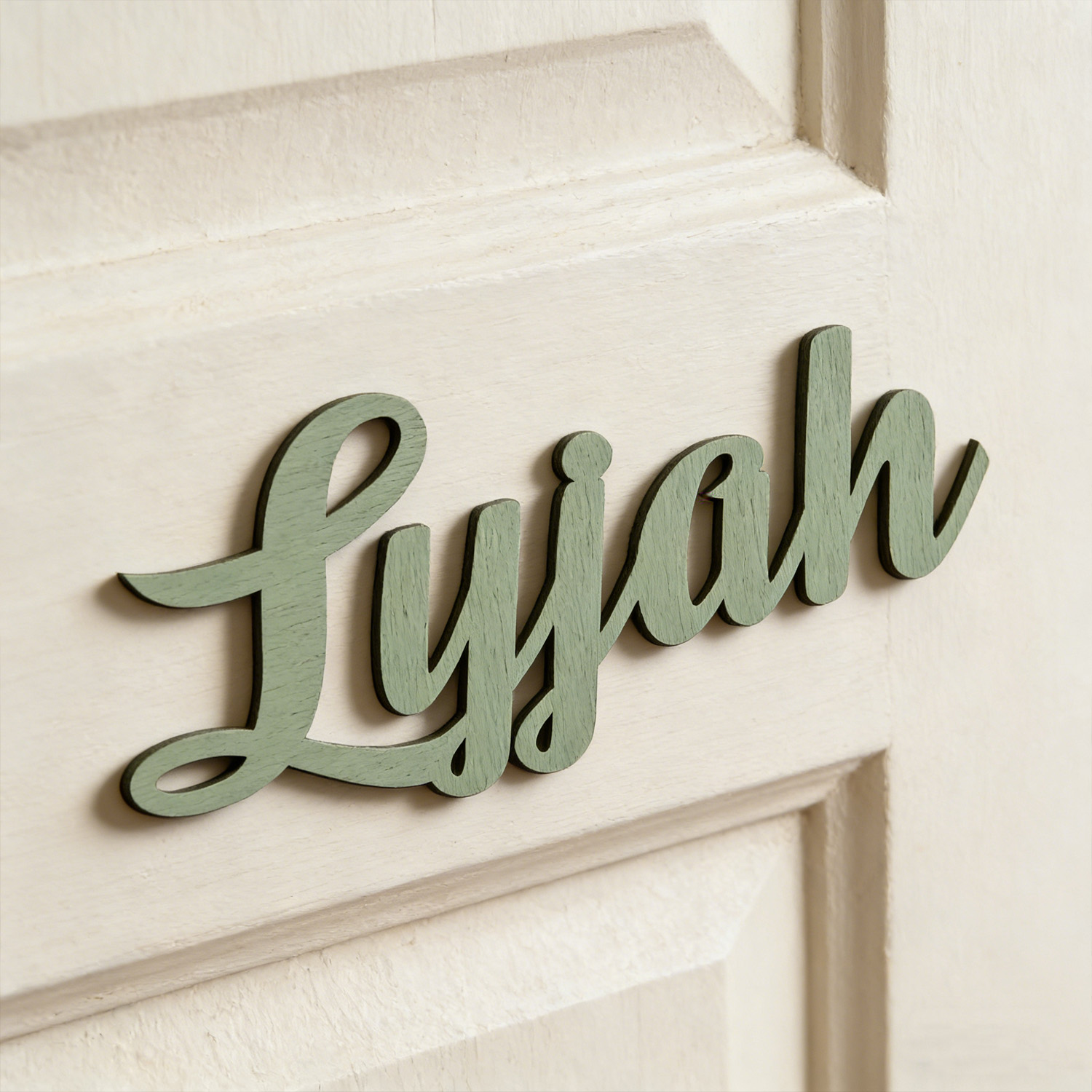 Baby Name Wall Art - قطعة واحدة من لافتة اسم خشبية