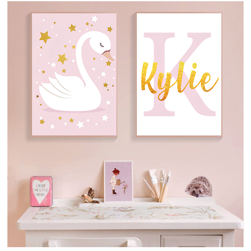 Baby Name Wall Art - لوحة فنية جدارية مخصصة بالاسم، ملصقات