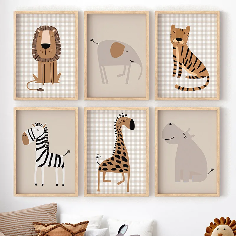Baby Nursery Elephant - (بدون إطار) لوحة جدارية فنية على