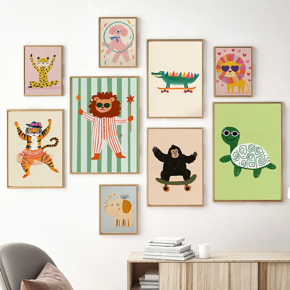Baby Nursery Elephant - (بدون إطار) ملصقات قماشية بسيطة بتصميمات