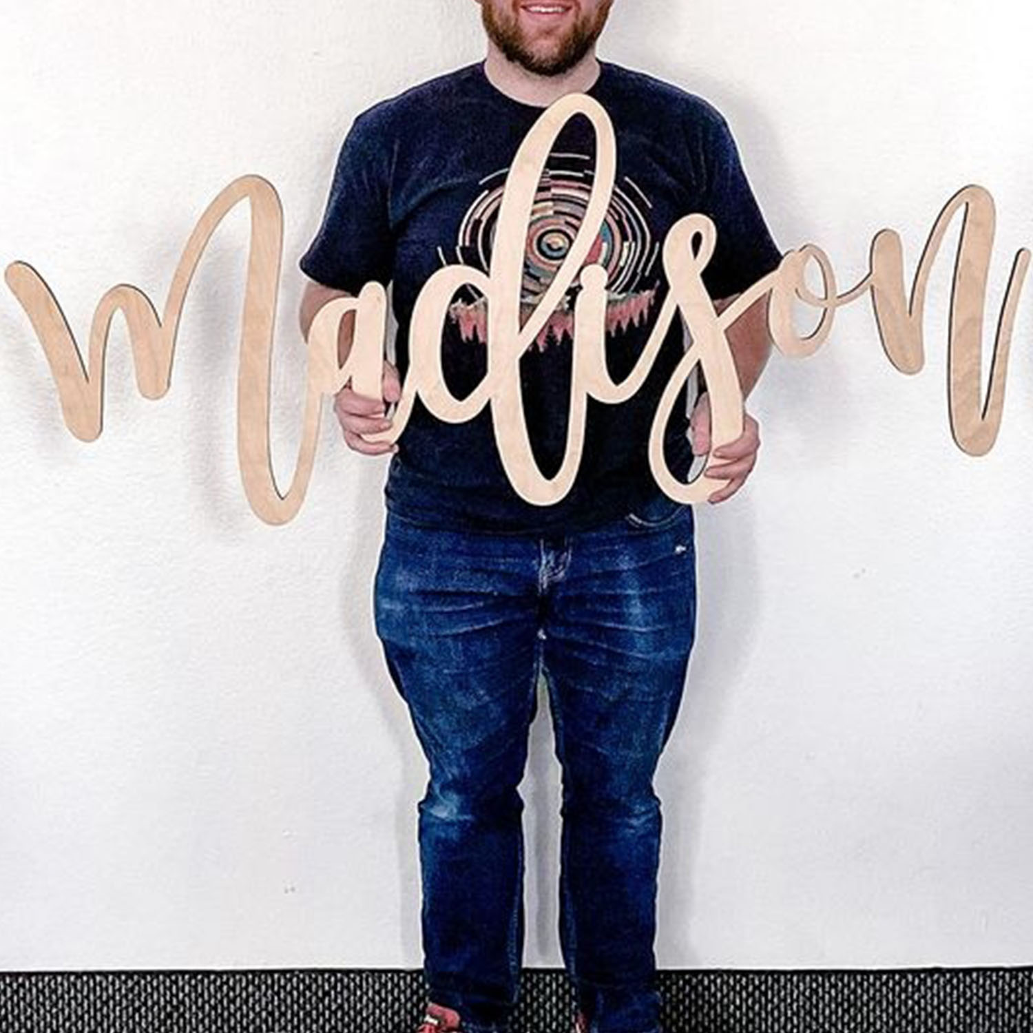 Baby Name Wall Art - قطعة واحدة من ديكور الحائط الخشبي