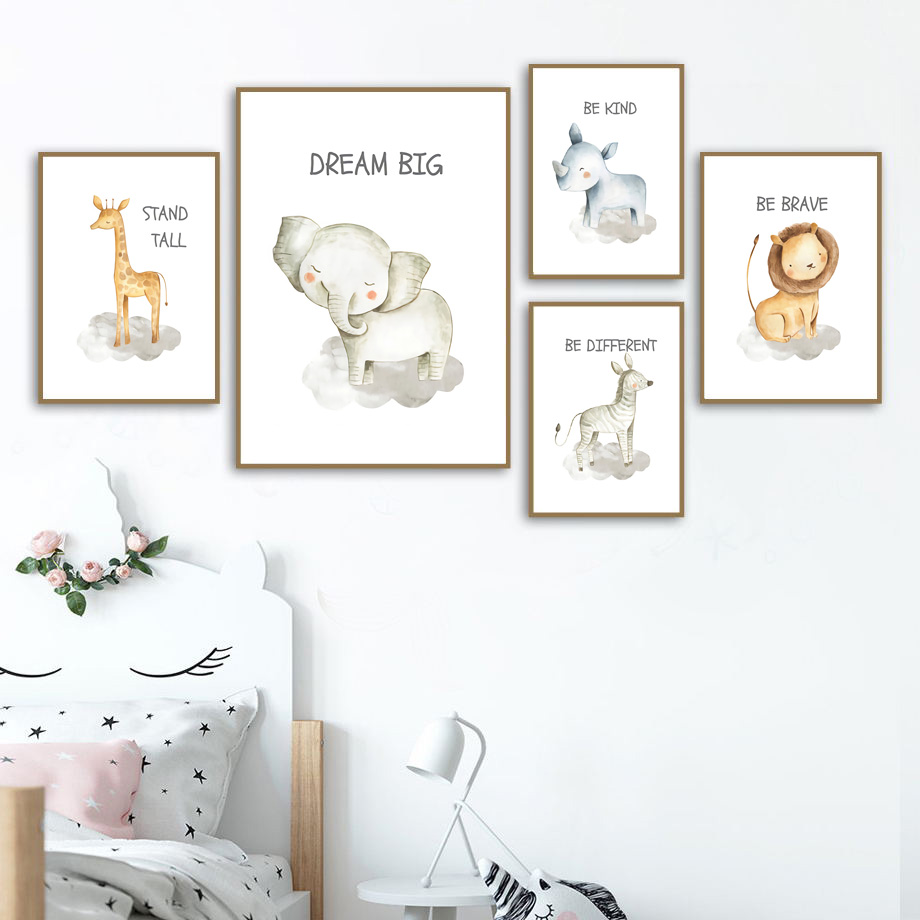 Baby Nursery Elephant - الحضانة الرسم على لوحات القماش الجدارية