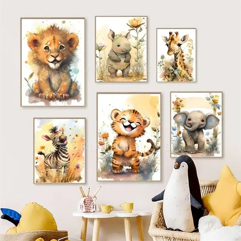 Baby Nursery Posters - لوحات فنية جدارية للأطفال بتصميمات حيوانات