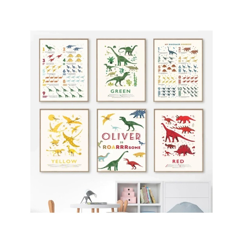 Baby Name Wall Art - لوحات قماشية تعليمية للأرقام والحروف الأبجدية