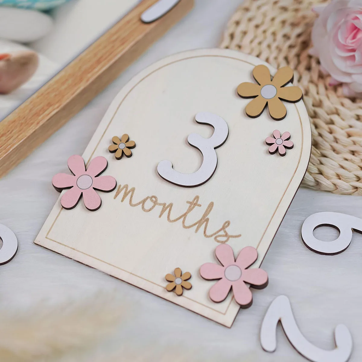 Milestone Card Set - الفتيات الفتيان الوليد التصوير الدعائم الطفل