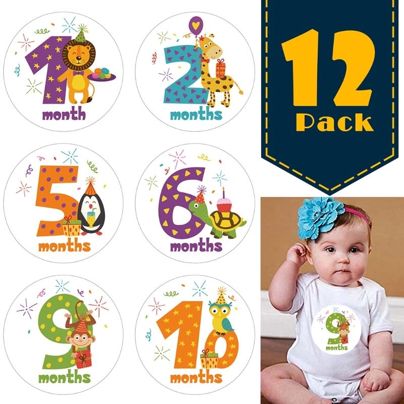 Milestone Card Set - J2HD 12 قطعة/المجموعة/المجموعة الكرتون الحيوان الطفل