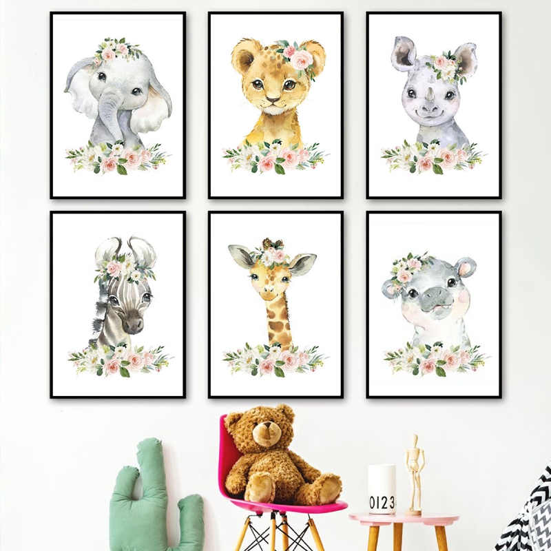 لوحات قماشية مطبوعة بتصميم حيو - مراجعة Baby Nursery Elephant وسعره