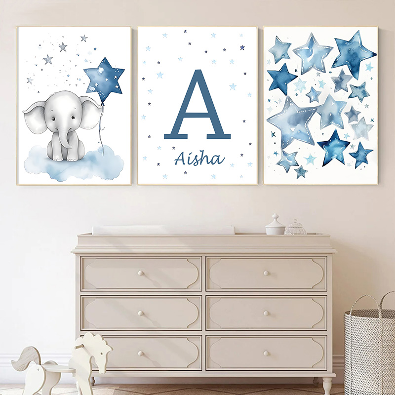 ملصق فن جداري مخصص مع قمر ونجم - مراجعة Baby Name Wall Art وسعره