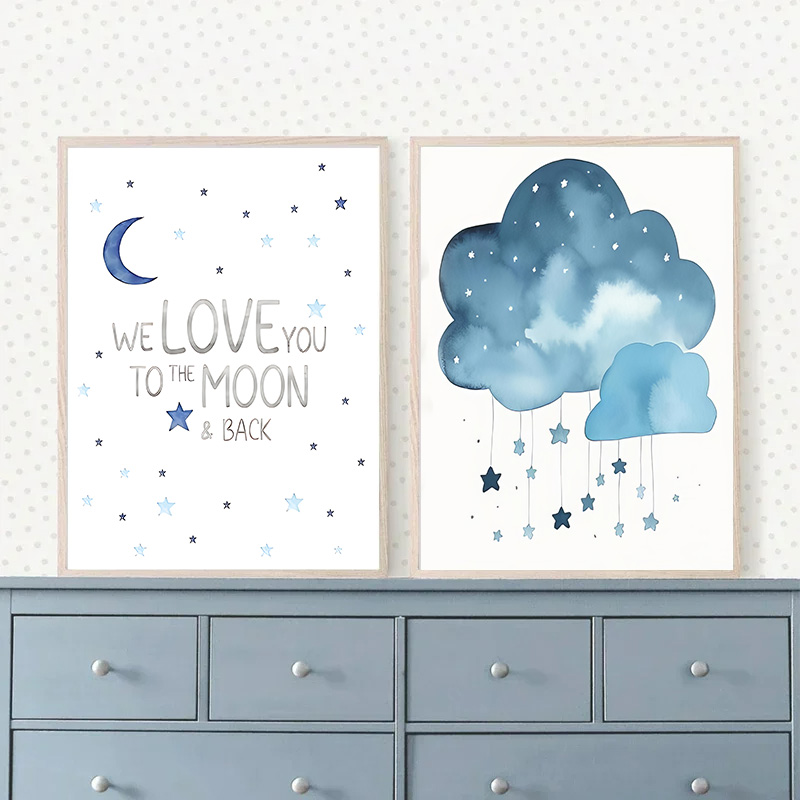 ملصق فن جداري مخصص مع قمر ونجم - مراجعة Baby Name Wall Art وسعره