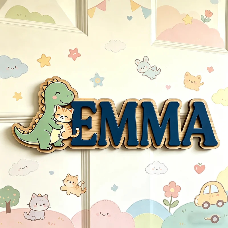 لوحة اسم مخصصة بتصميم ديناصور  - مراجعة Baby Name Wall Art وسعره