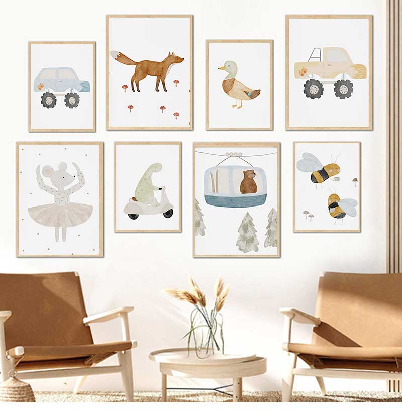 ملصقات وطباعات كرتونية على شكل - مراجعة Baby Nursery Posters وسعره
