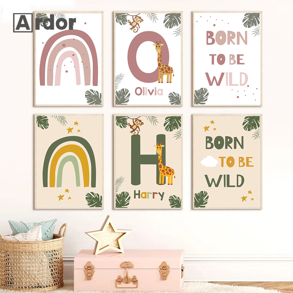 الشمال الغابة الحيوان الملصقات - مراجعة Baby Name Wall Art وسعره