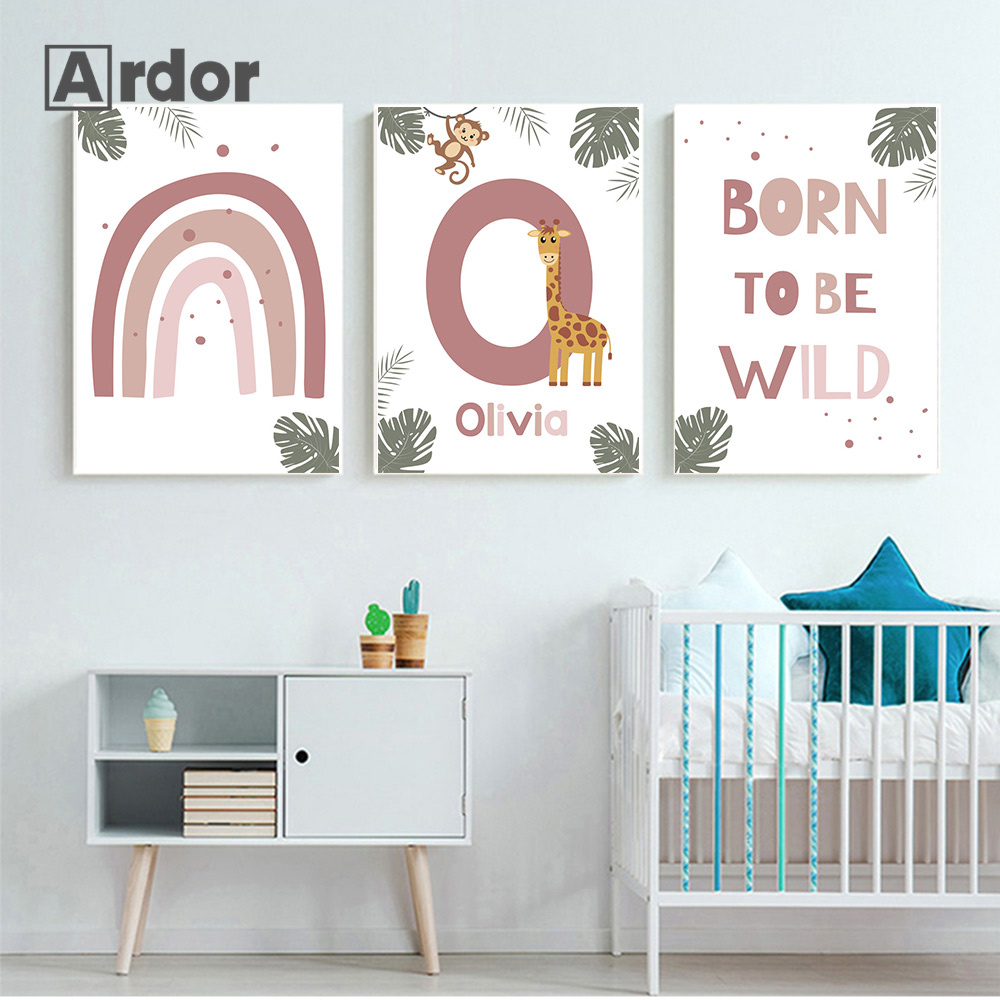 الشمال الغابة الحيوان الملصقات - مراجعة Baby Name Wall Art وسعره