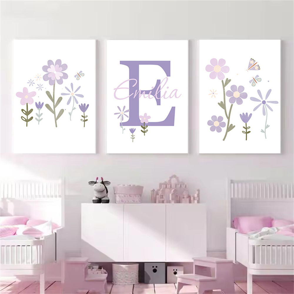 طفلة اسم مخصص المشارك الأرجوان - مراجعة Baby Name Wall Art وسعره