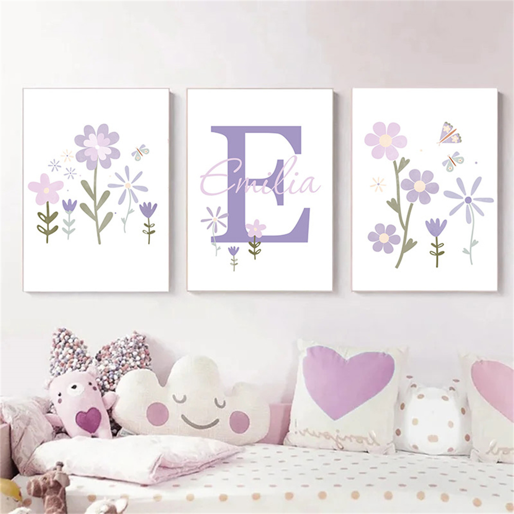 طفلة اسم مخصص المشارك الأرجوان - مراجعة Baby Name Wall Art وسعره