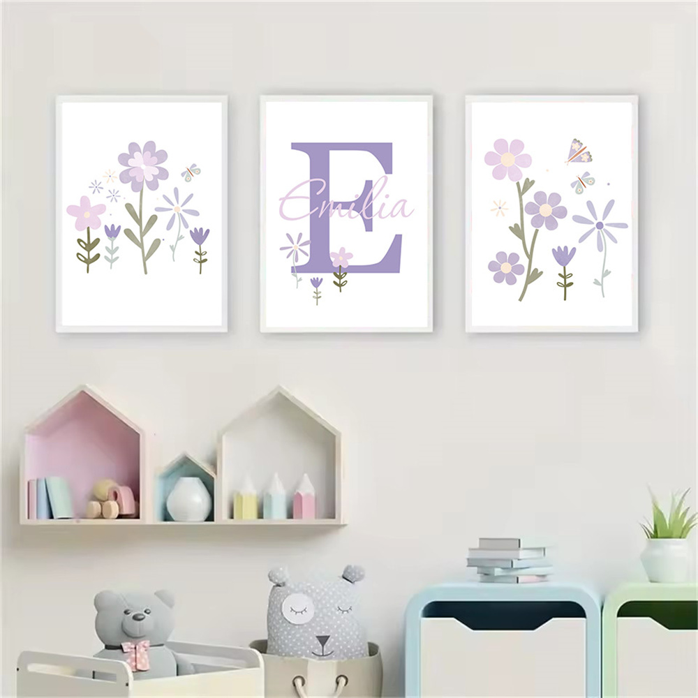 طفلة اسم مخصص المشارك الأرجوان - مراجعة Baby Name Wall Art وسعره