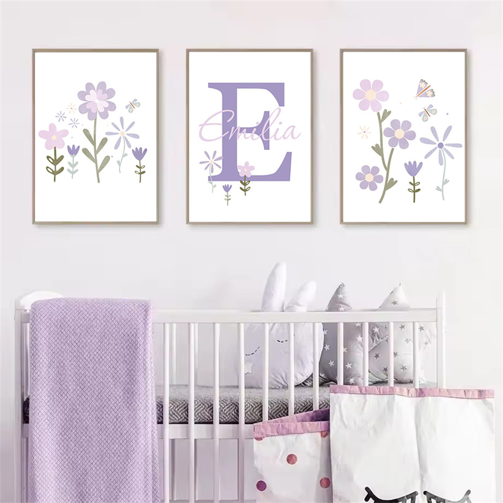 طفلة اسم مخصص المشارك الأرجوان - مراجعة Baby Name Wall Art وسعره