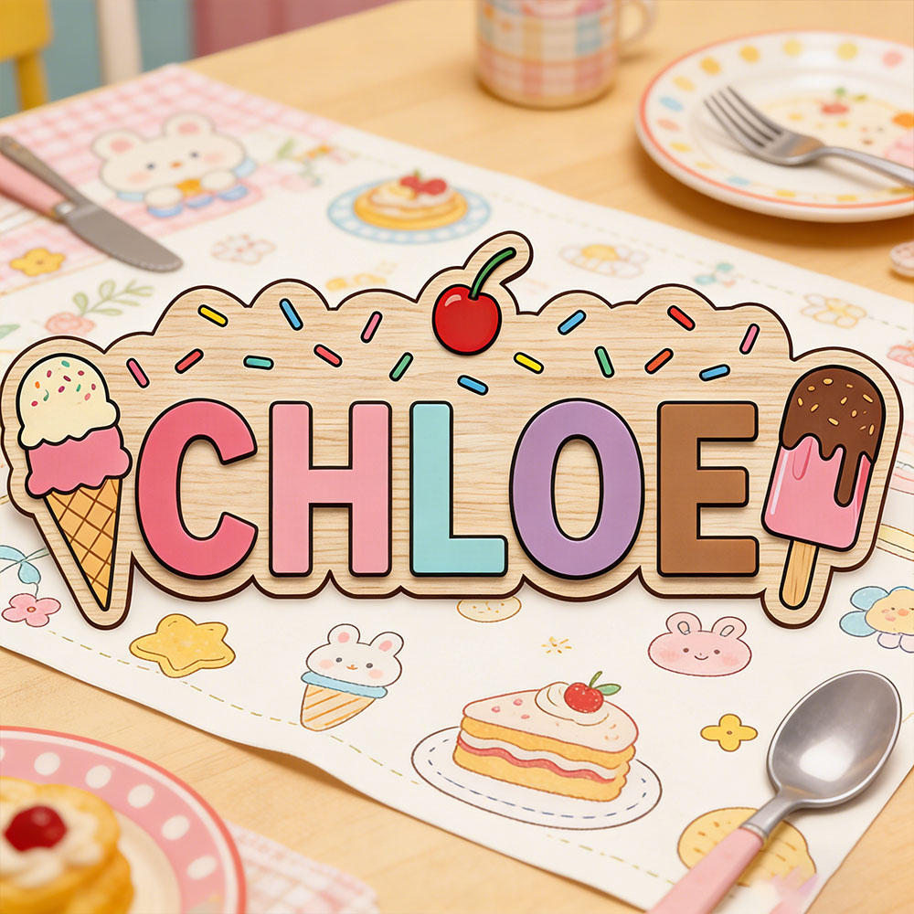 لافتة خشبية مخصصة بتصميم مخروط - مراجعة Baby Name Wall Art وسعره
