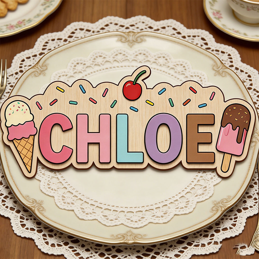 لافتة خشبية مخصصة بتصميم مخروط - مراجعة Baby Name Wall Art وسعره