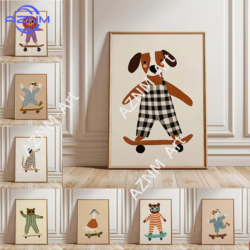 لوحة فنية مضحكة لحيوانات تمارس - مراجعة Baby Nursery Posters وسعره