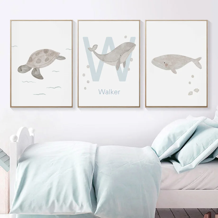 اسم مخصص الحوت الأخطبوط السلاح - مراجعة Baby Name Wall Art وسعره