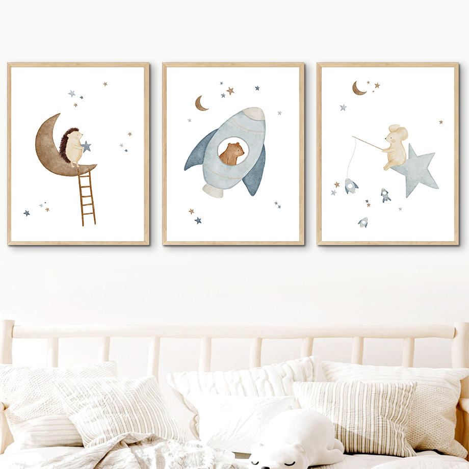 حيوانات كرتونية حضانة جدارية ف - مراجعة Baby Nursery Posters وسعره